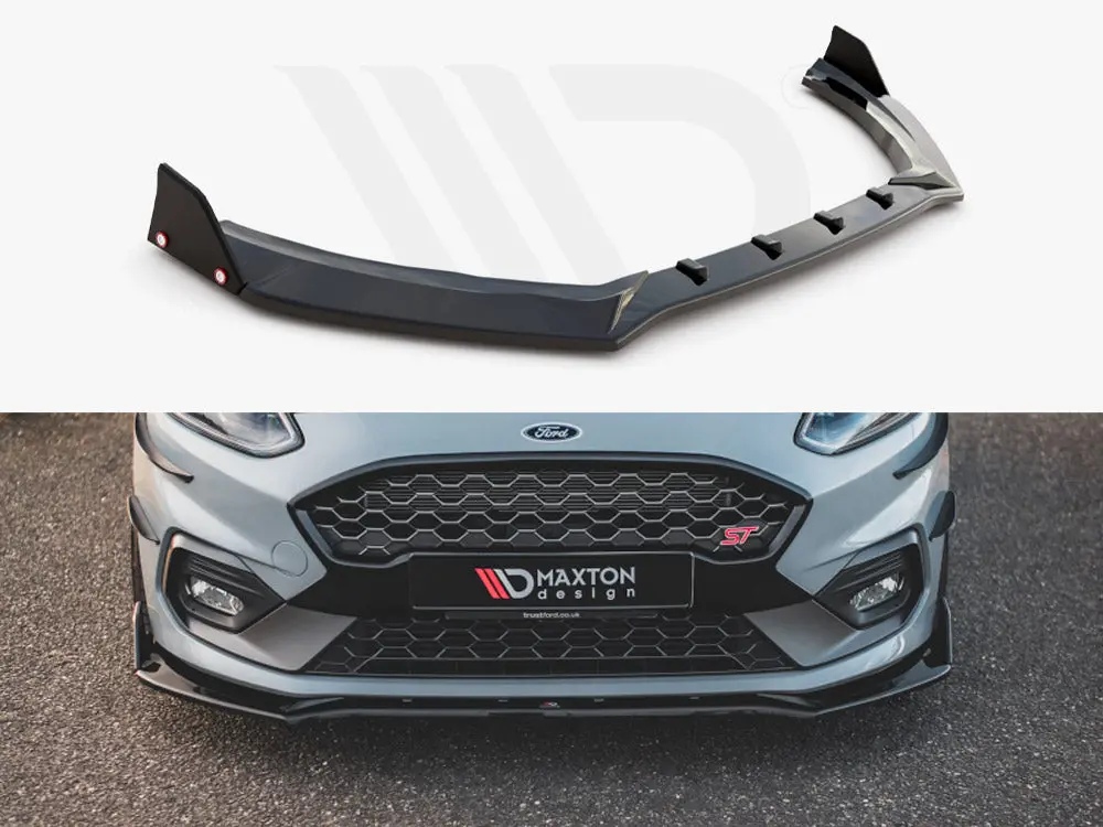 Maxton Design Front Splitter V.4 + Flaps Ford Fiesta St / St-Line Mk8 1