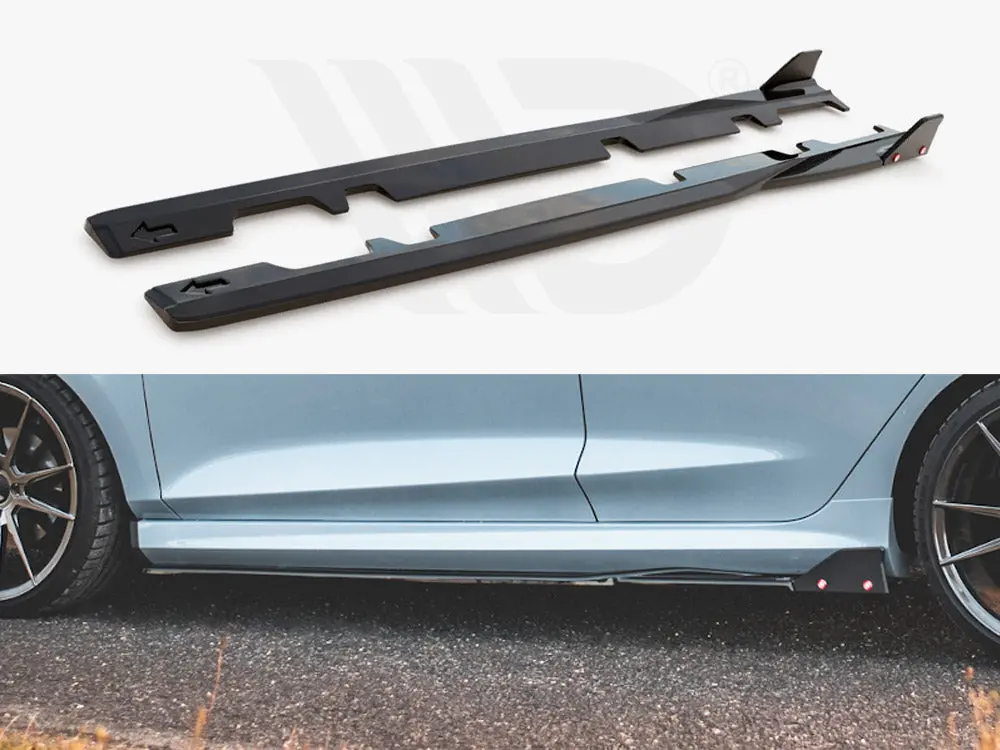 Maxton Design Side Skirts Diffusers V.2 + Flaps Ford Fiesta St / St-Line Mk8 1