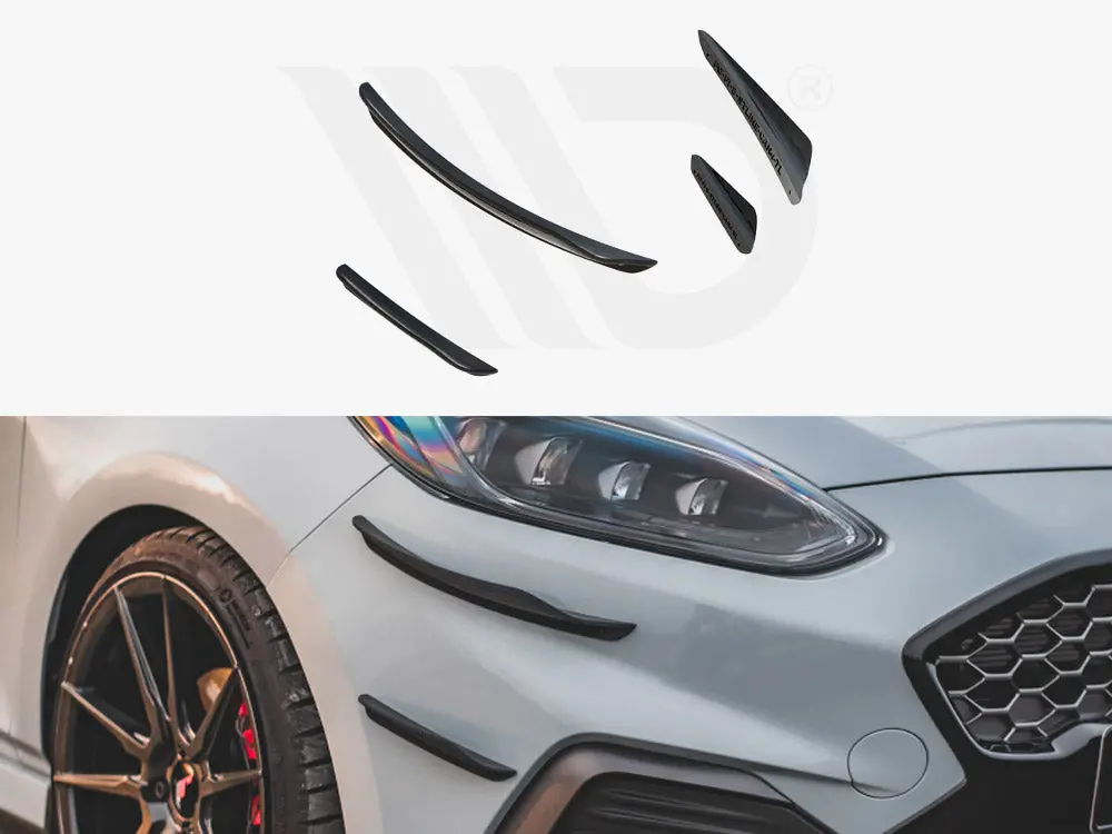 Maxton Design Front Bumper Wings (Canards) V.3 Ford Fiesta Mk8 St / St-Line (2017-) 1