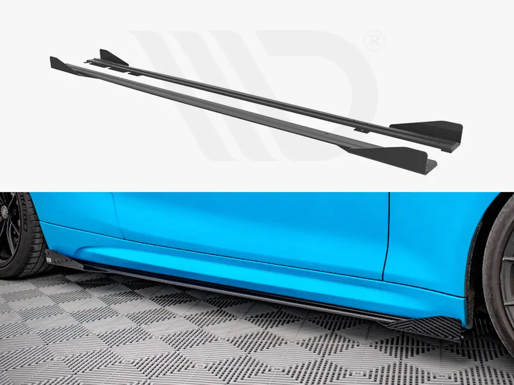 Maxton Design Street Pro Side Skirts Diffusers + Flaps Bmw M2 F87 1