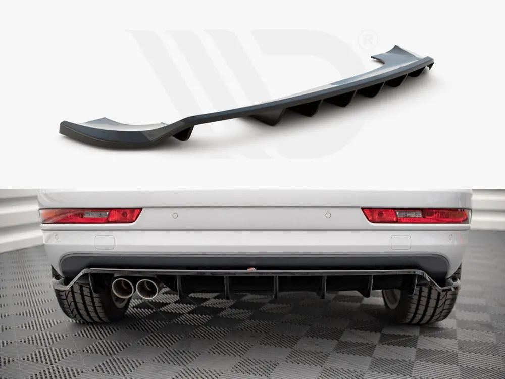 Central Rear Splitter (Vertical Bars) Audi Q3 8U Facelift (2014-2018) 1