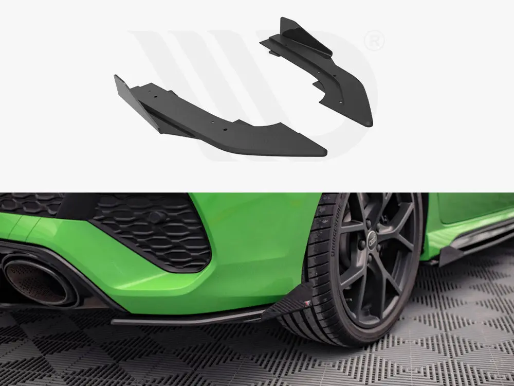 Maxton Design Street Pro Rear Side Splitters (+Flaps) Audi Rs3 Sedan 8Y (2020-) 1