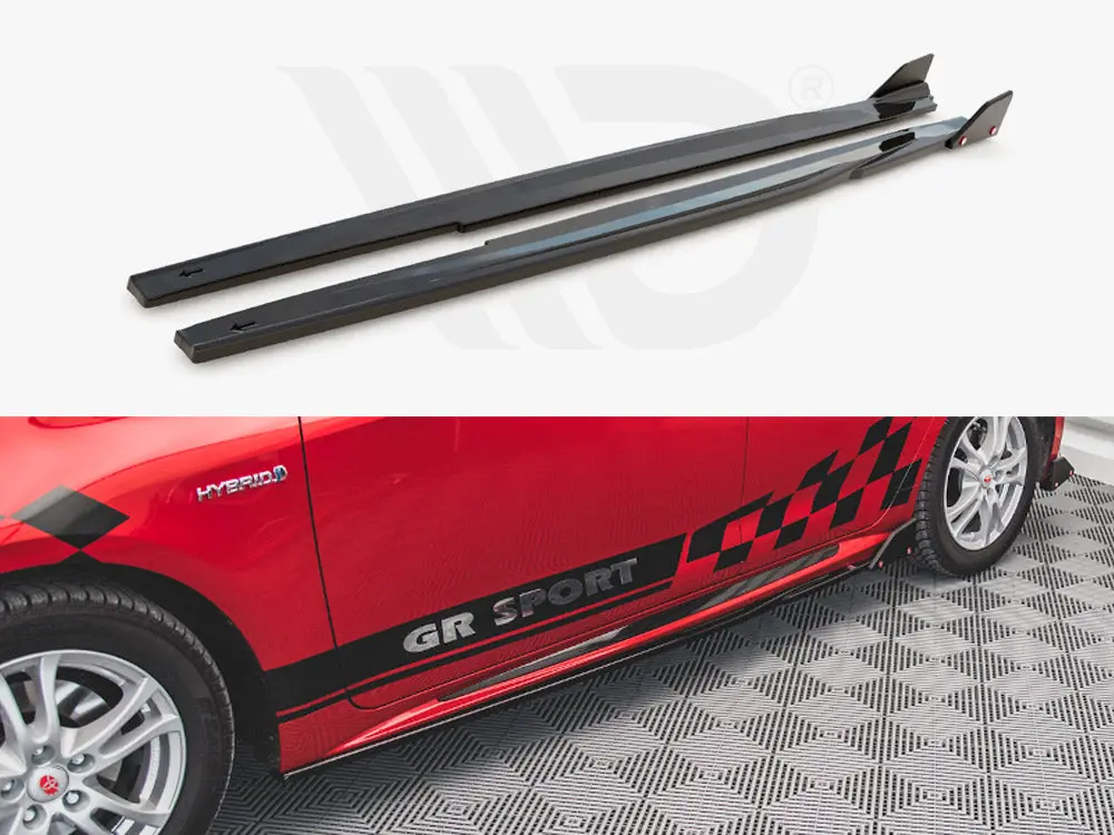Maxton Design Side Skirts Diffusers V.1 + Flaps Toyota Corolla Gr Sport Hatchback Xii 1