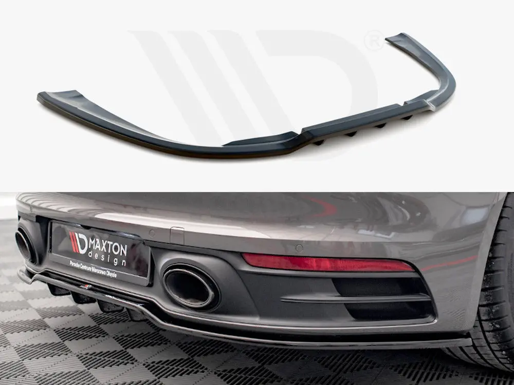 Maxton Design Central Rear Splitter (Vertical Bars) Porsche 911 Carrera 4S 992 (2019-) 1