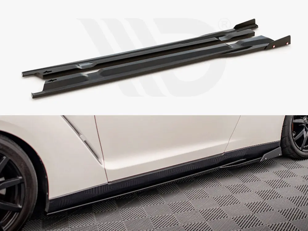 Maxton Design Side Skirts Diffusers + Flaps Nissan Gtr R35 Facelift 1