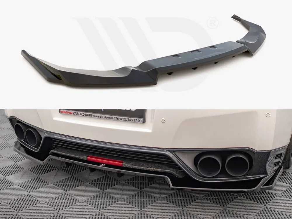 Maxton Design Central Rear Splitter (Vertical Bars) Nissan Gtr R35 Facelift 1