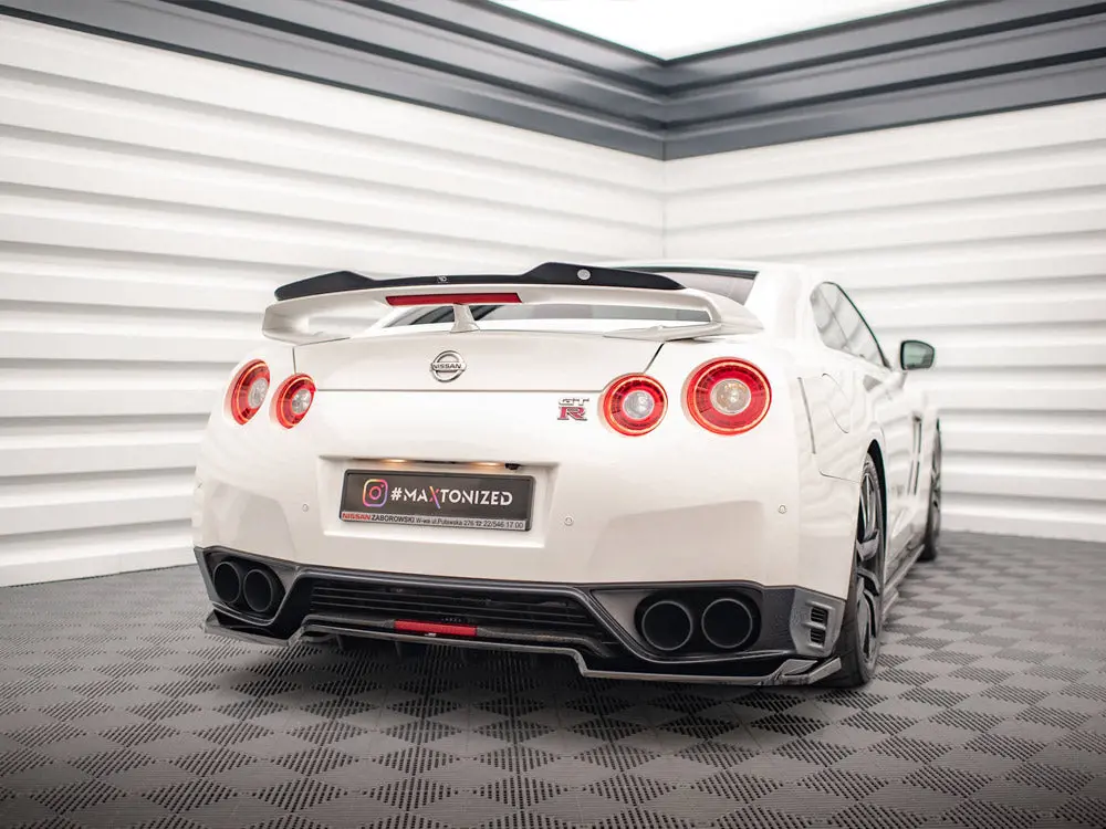 Maxton Design Central Rear Splitter (Vertical Bars) Nissan Gtr R35 Facelift 2