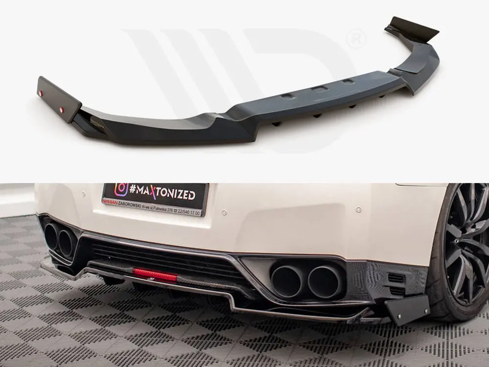 Maxton Design Central Rear Splitter + Flaps Nissan Gtr R35 Facelift 1