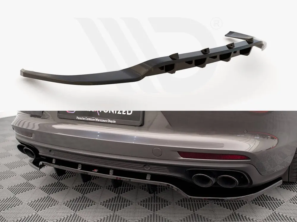 Central Rear Splitter (Vertical Bars) Porsche Panamera E-Hybrid 971 1