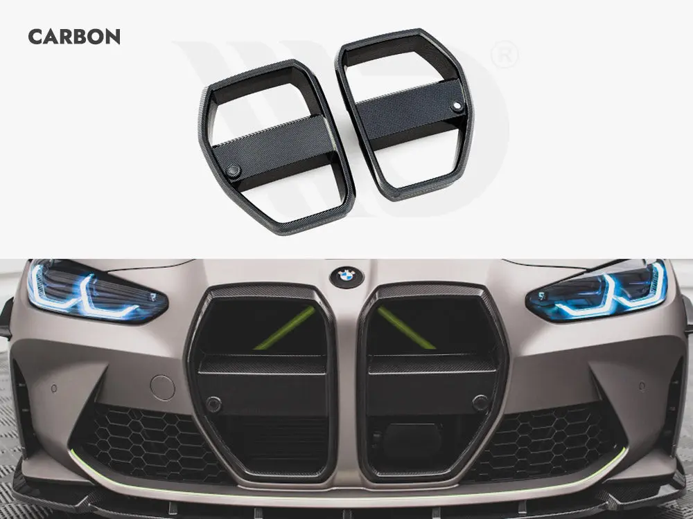 Maxton Design Carbon Fiber Front Grill & License Plate Holder Base Bmw M4 G82/M3 G80 1