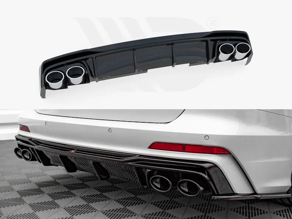 Rear Valance + Exhaust Ends Imitation Audi S6 / A6 S-Line C8 1