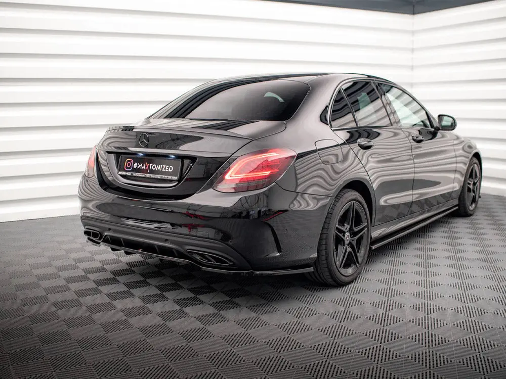 Maxton Design Central Rear Splitter (Vertical Bars) Mercedes C Amg Line W205 Facelift 2