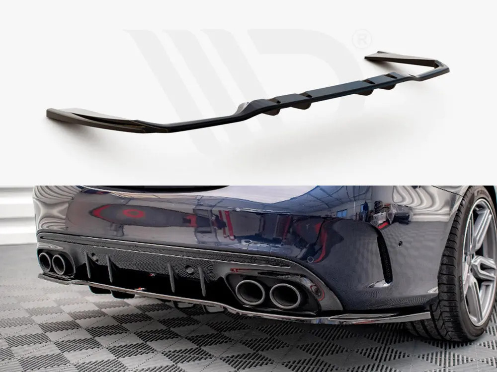 Maxton Design Central Rear Splitter (Vertical Bars) Mercedes Amg C 43 Sedan W205 Facelift 1