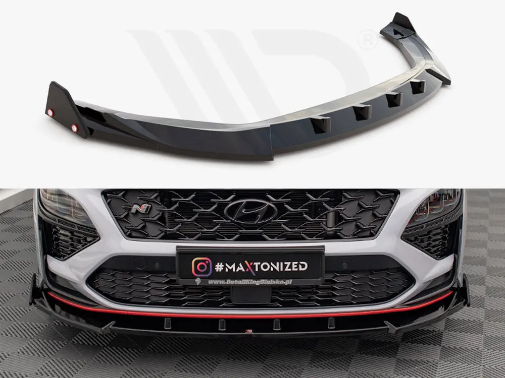 Maxton Design Front Splitter V.2 + Flaps Hyundai Kona N Mk1 1