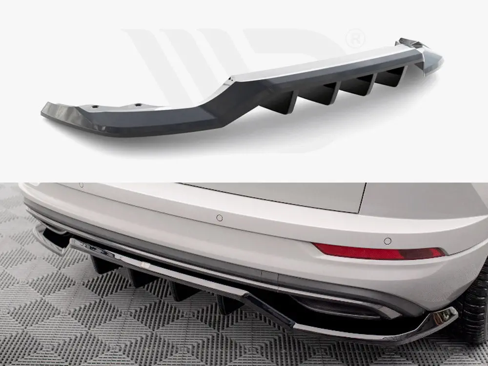 Maxton Design Central Rear Splitter (Vertical Bars) Skoda Karoq Sportline Mk1 Facelift 1