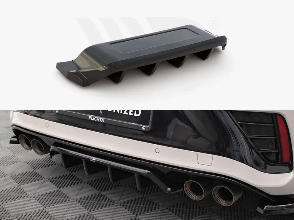 Maxton Design Central Rear Splitter (Vertical Bars) Volkswagen T-Roc R Mk1 Facelift 1