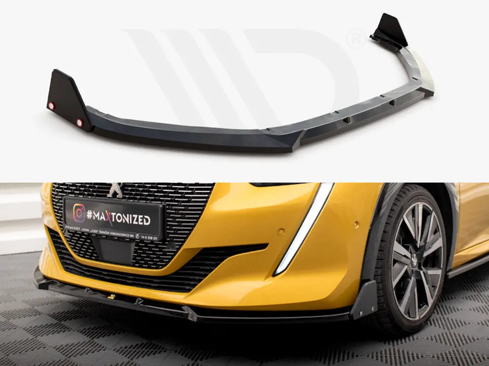 Maxton Design Front Splitter V.1 + Flaps Peugeot 208 Gt Mk2 1