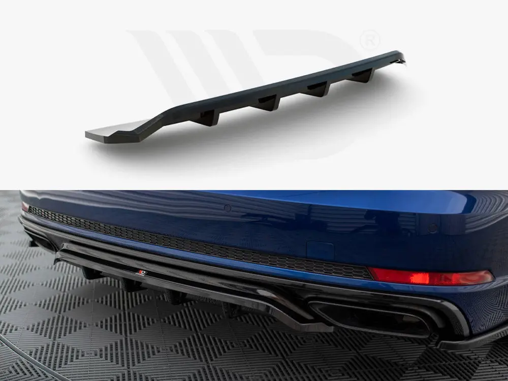 Maxton Design Central Rear Splitter (Vertical Bars) Audi A4 Competition B9 1