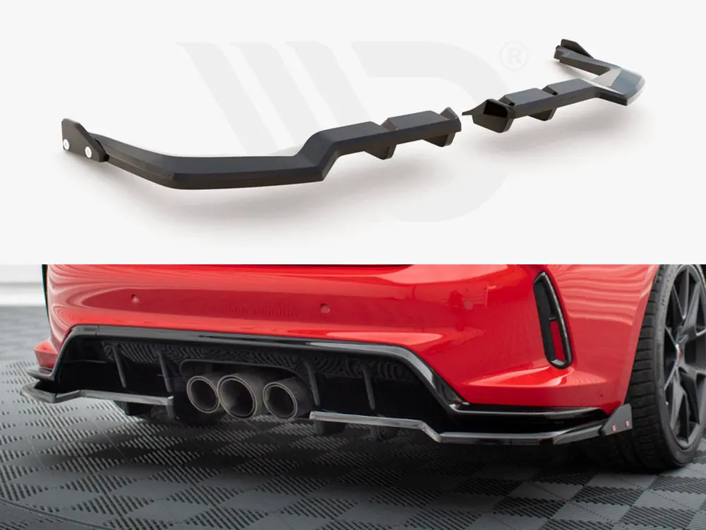Maxton Design Central Rear Splitter (Vertical Bars) V.1 + Flaps Honda Civic Type-R Mk 11 1