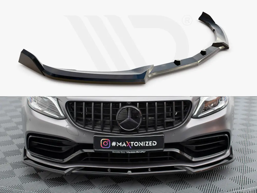 Maxton Design Front Splitter V.2 Mercedes-Amg C63 Sedan / Estate W205 Facelift 1