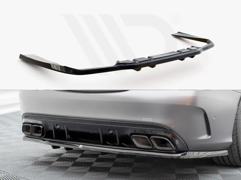 Maxton Design Central Rear Splitter (Vertical Bars) Mercedes-Amg C63 Sedan / Estate W205 Facelift 1
