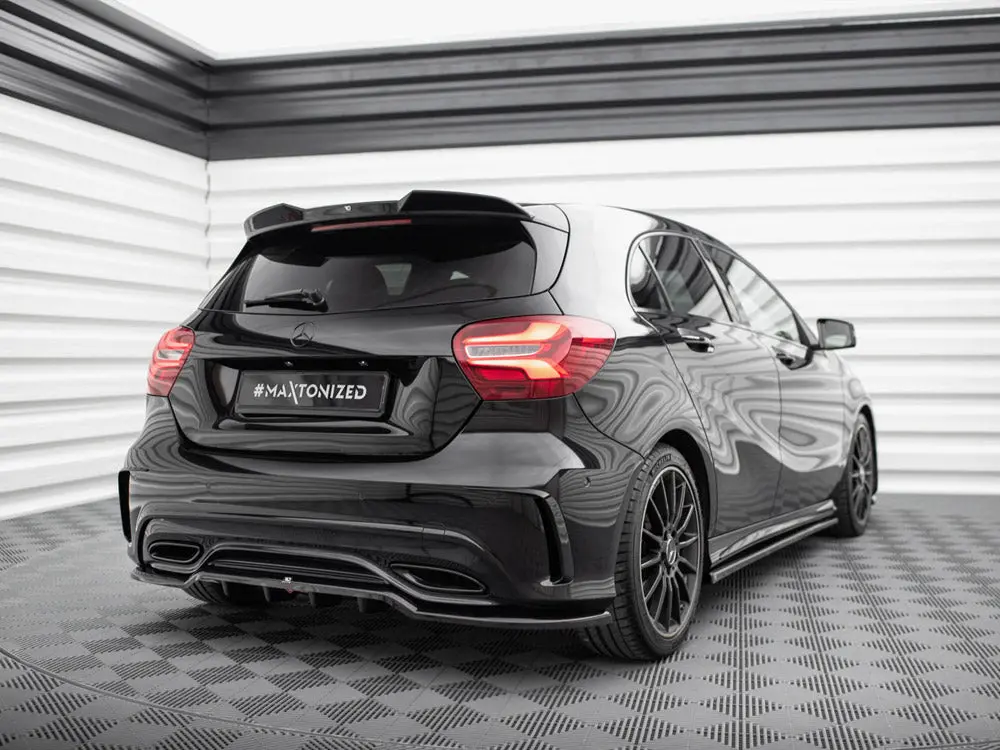 Maxton Design Central Rear Splitter (Vertical Bars) Mercedes-Benz A Amg-Line W176 Facelift 2