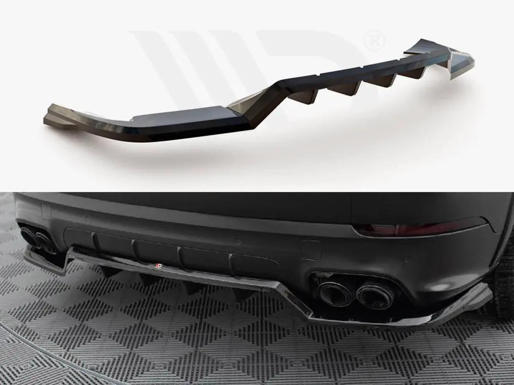 Maxton Design Central Rear Splitter (Vertical Bars) Porsche Cayenne Sport Design Mk3 1