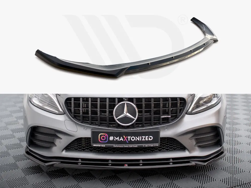 Maxton Design Front Splitter V.2 Mercedes-Amg C43 Coupe / Sedan C205 / W205 Facelift 1