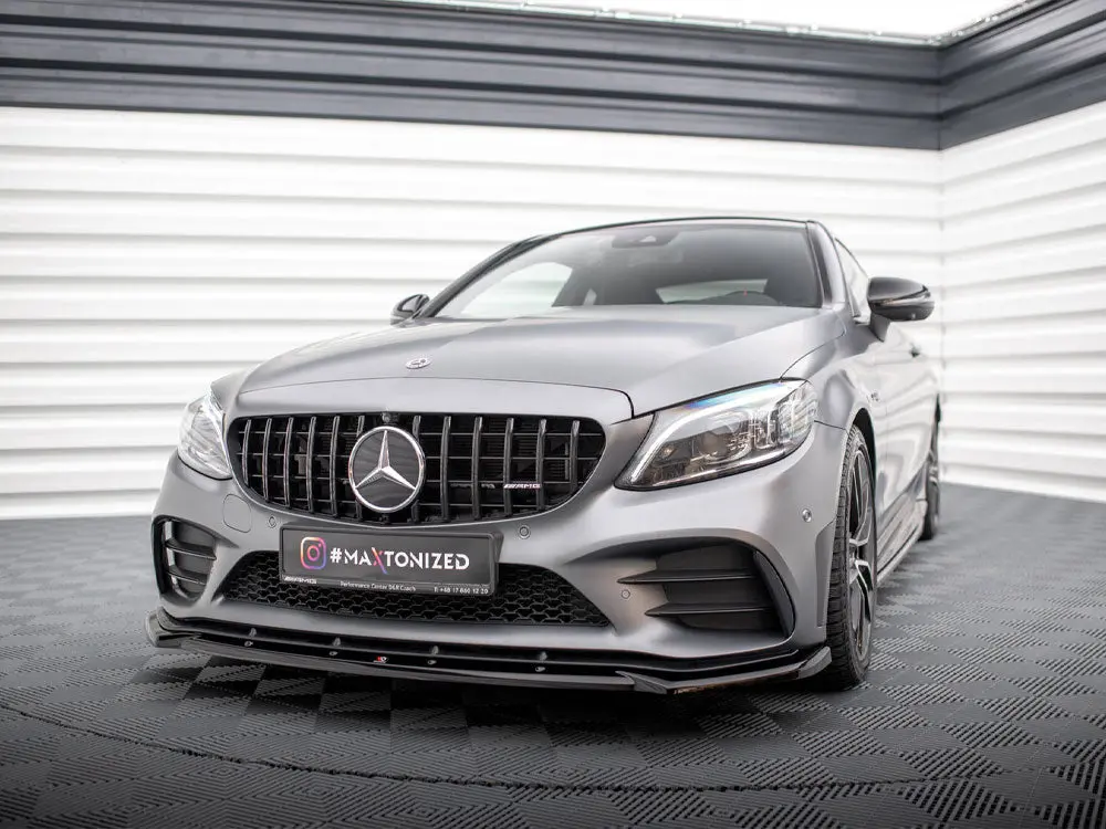 Maxton Design Front Splitter V.2 Mercedes-Amg C43 Coupe / Sedan C205 / W205 Facelift 2