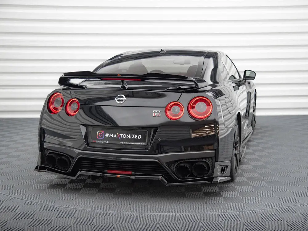 Maxton Design Central Rear Splitter (Vertical Bars) Nissan Gtr R35 Facelift 2