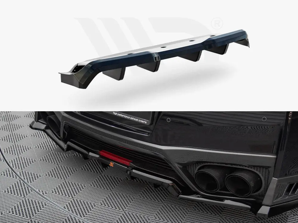 Maxton Design Central Rear Splitter (Vertical Bars) Nissan Gtr R35 Facelift 1