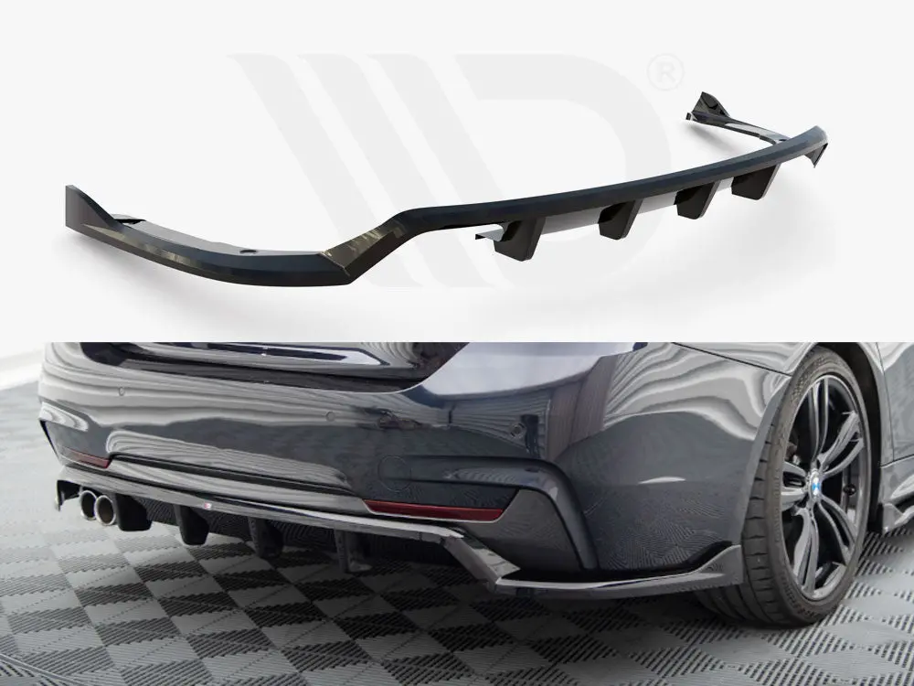 Maxton Design Central Rear Splitter (Vertical Bars) Bmw 4 Gran Coupe M-Pack F36 1