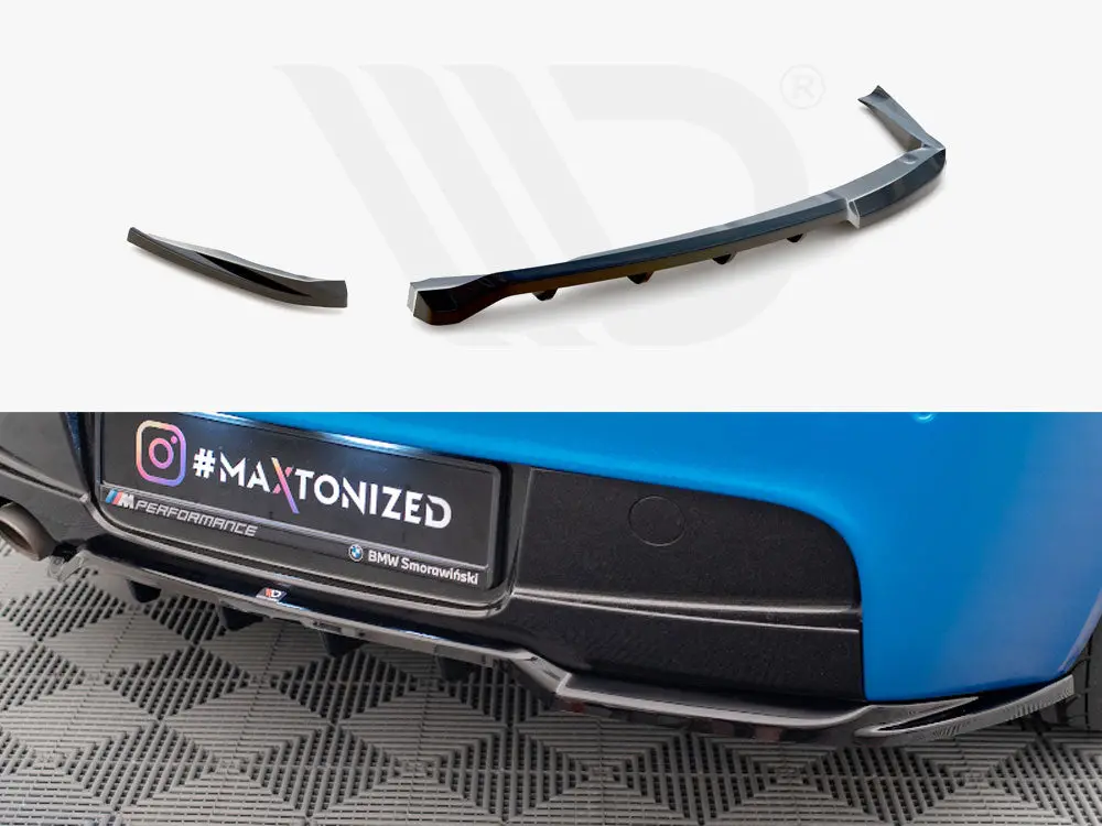Maxton Design Central Rear Splitter (Vertical Bars) Bmw 1 M-Pack E87 Facelift 1