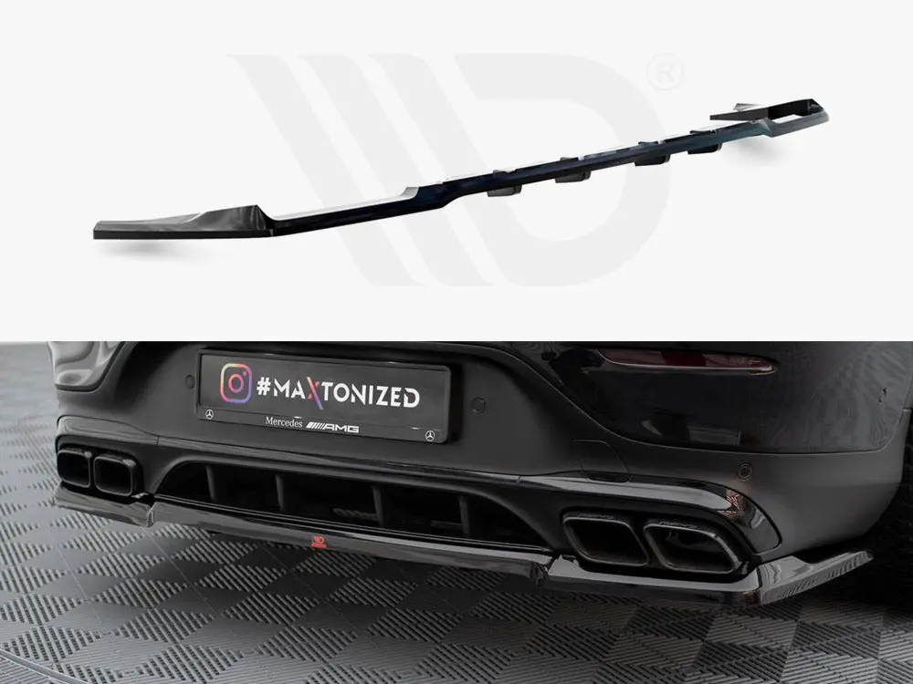 Maxton Design Central Rear Splitter (Vertical Bars) Mercedes-Amg Glc 63 Coupe C253 Facelift 1