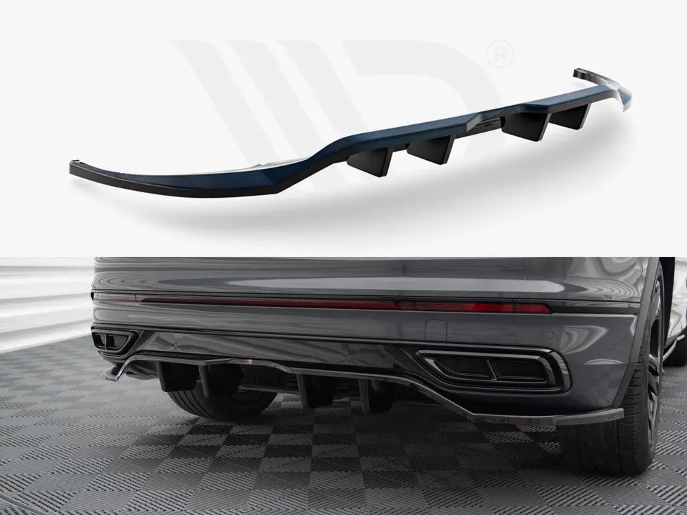 Maxton Design Central Rear Splitter (Vertical Bars) Volkswagen Tiguan R-Line Mk2 Facelift 1