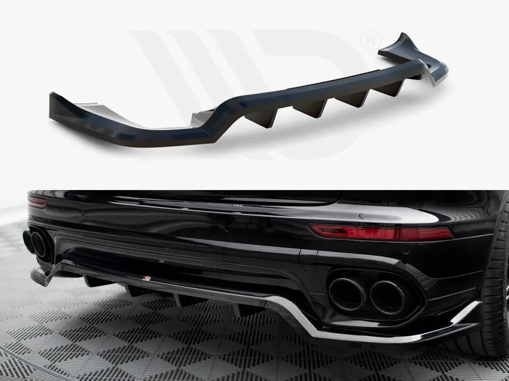 Maxton Design Central Rear Splitter (Vertical Bars) Porsche Cayenne Mk2 Facelift 1