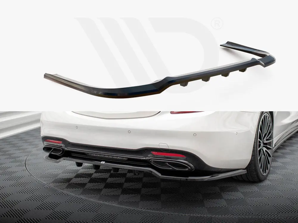 Maxton Design Central Rear Splitter (Vertical Bars) Mercedes-Benz S Amg-Line W222 Facelift 1