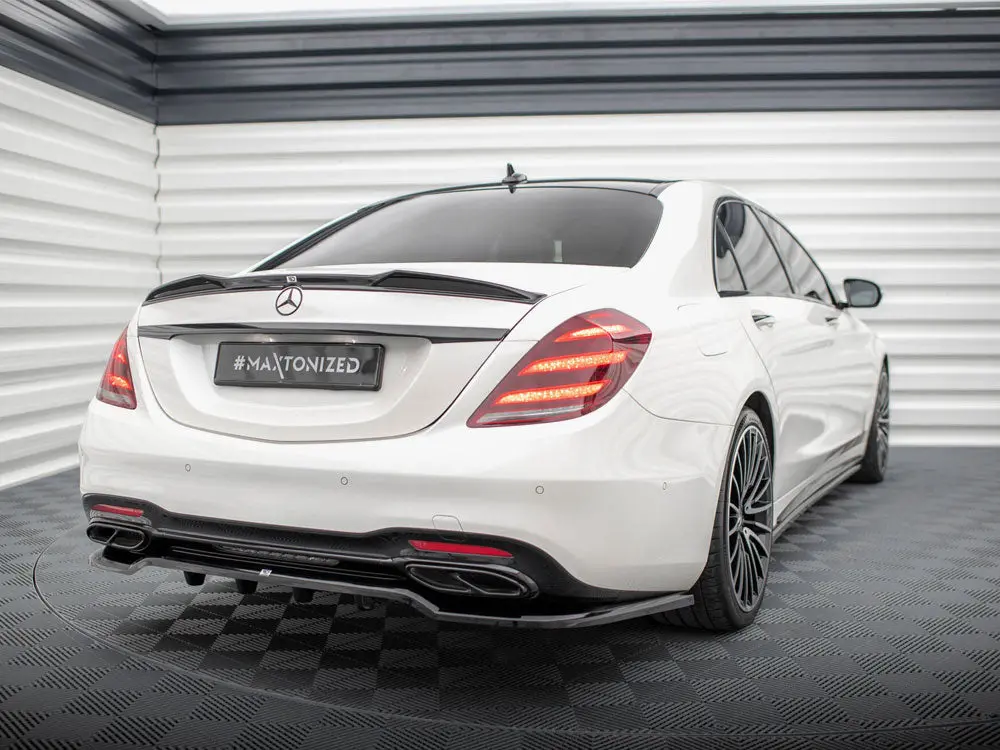 Maxton Design Central Rear Splitter (Vertical Bars) Mercedes-Benz S Amg-Line W222 Facelift 2