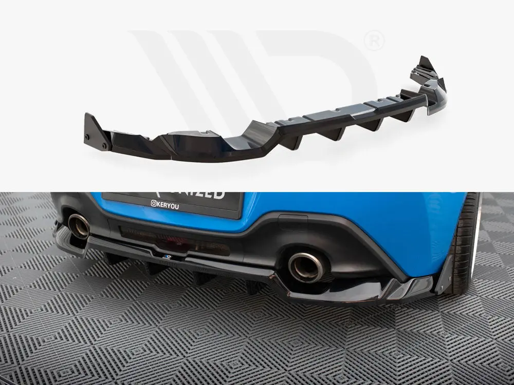 Maxton Design Central Rear Splitter (Vertical Bars) V.1 + Flaps Toyota Gr86 Mk1 1