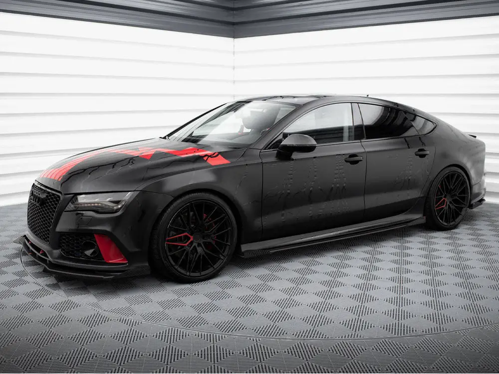 Maxton Design Street Pro Side Skirts Diffusers + Flaps Audi A7 Rs7 Look C7 2