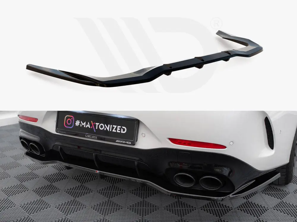 Maxton Design Central Rear Splitter (Vertical Bars) Mercedes-Amg Gt 43 4 Door Coupe V8 Styling Package 1