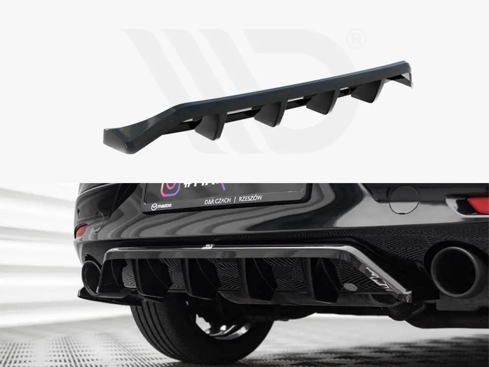 Maxton Design Central Rear Splitter (Vertical Bars) Mazda 3 Mk4 1