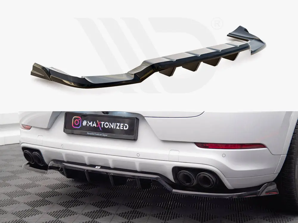 Maxton Design Central Rear Splitter (Vertical Bars) Porsche Cayenne Coupe Mk3 1