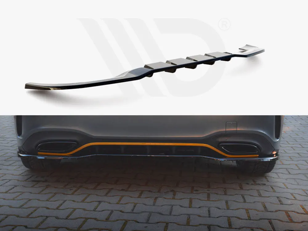 Maxton Design Central Rear Splitter (Vertical Bars) Mercedes-Benz A Hatchback Amg Line W177 1