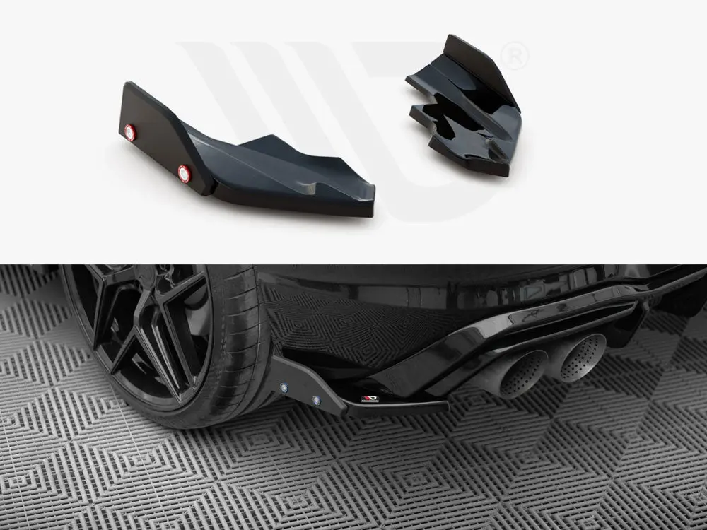 Maxton Design Rear Side Splitters V.6 + Flaps Volkswagen Golf R Mk8 Facelift 1