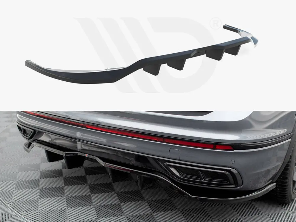 Maxton Design Central Rear Splitter (Vertical Bars) Volkswagen Tiguan Allspace R-Line Mk2 Facelift 1