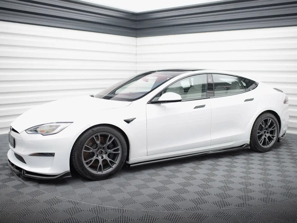 Maxton Design Side Skirts Diffusers V.1 Tesla Model S Plaid Mk1 Facelift 2