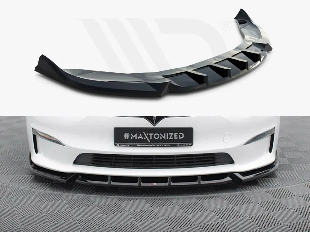 Maxton Design Front Splitter V.1 Tesla Model S Plaid Mk1 Facelift 1