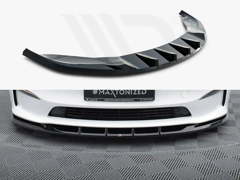 Maxton Design Front Splitter V.3 Tesla Model S Plaid Mk1 Facelift 1