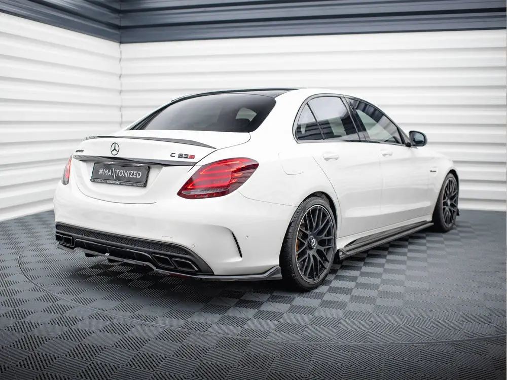 Maxton Design Central Rear Splitter (Vertical Bars) Mercedes-Amg C63 Sedan / Estate W205 / S205 2